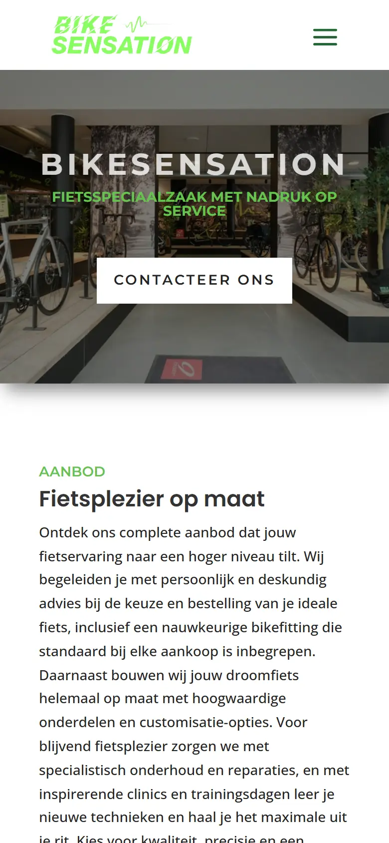 Bikesensation, on a phone