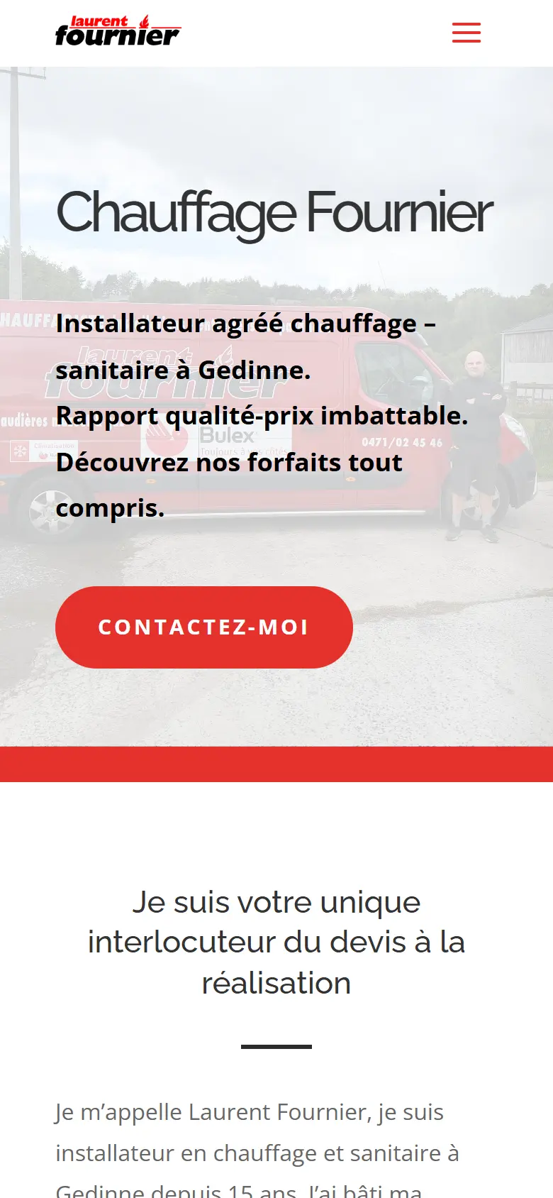 Chauffage Fournier, on a phone