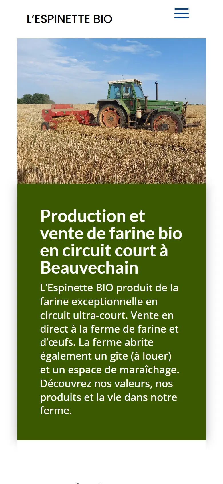 La Ferme de l'Espinette Bio, on a phone