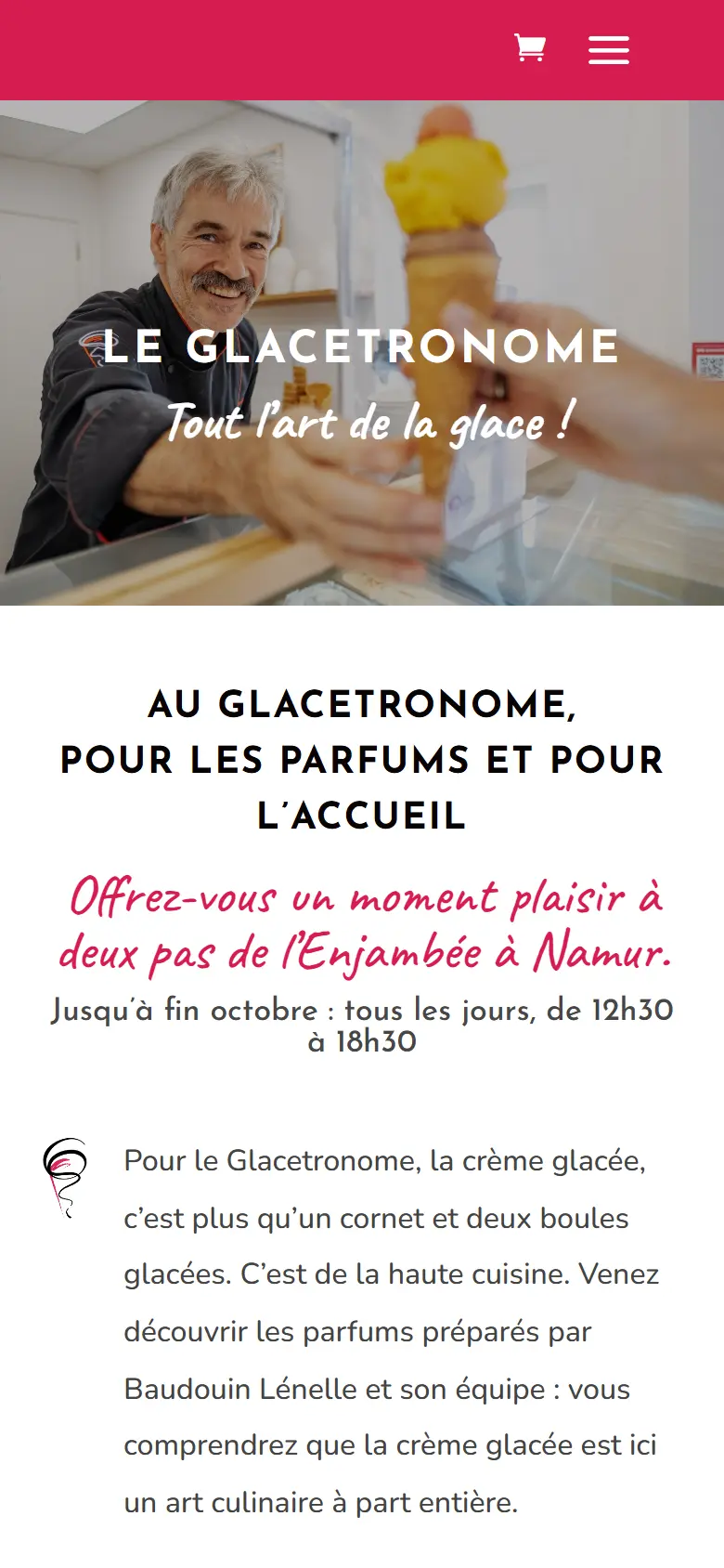 Le Glacetronome, on a phone