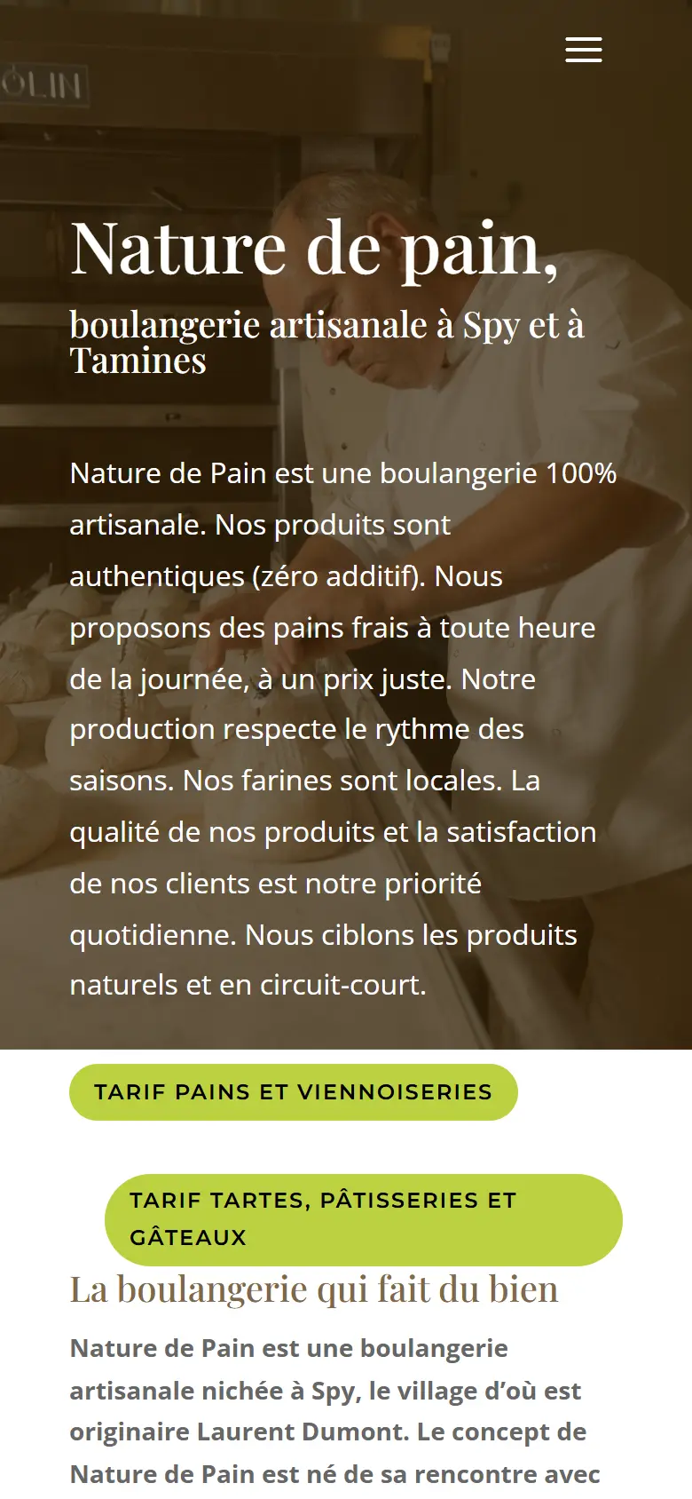 Nature de Pain, on a phone